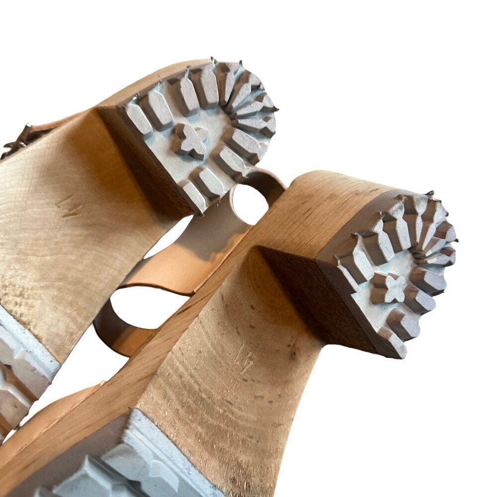 Mia Greta Open-Toe Clogs Mules Sandals Natural Light Beige Size 41 NIB NEW - Picture 11 of 15